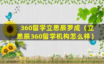 360留学立思辰罗成（立思辰360留学机构怎么样）