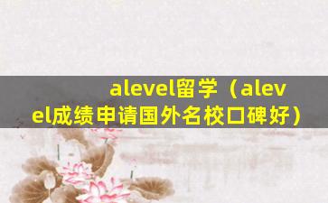 alevel留学（alevel成绩申请国外名校口碑好）