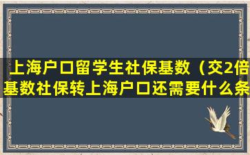 上海户口留学生社保基数（交2倍基数社保转上海户口还需要什么条件）