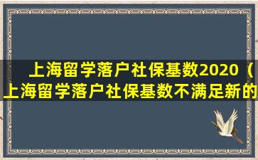 上海留学落户社保基数2020（上海留学落户社保基数不满足新的社保基数）