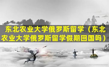 东北农业大学俄罗斯留学（东北农业大学俄罗斯留学假期回国吗）