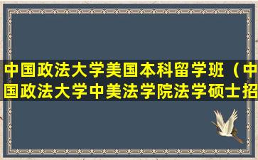 中国政法大学美国本科留学班（中国政法大学中美法学院法学硕士招生简章）