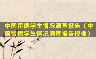 中国留德学生情况调查报告（中国留德学生情况调查报告模板）