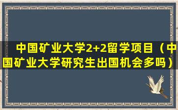 中国矿业大学2+2留学项目（中国矿业大学研究生出国机会多吗）