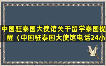 中国驻泰国大使馆关于留学泰国提醒（中国驻泰国大使馆电话24小时）