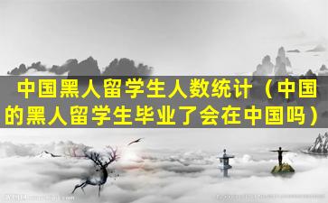 中国黑人留学生人数统计（中国的黑人留学生毕业了会在中国吗）