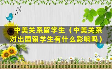 中美关系留学生（中美关系对出国留学生有什么影响吗）