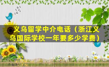 义乌留学中介电话（浙江义乌国际学校一年要多少学费）