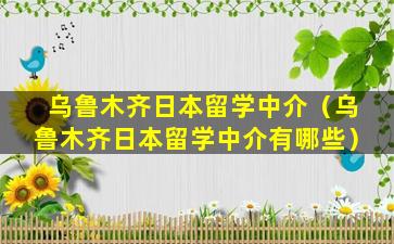 乌鲁木齐日本留学中介（乌鲁木齐日本留学中介有哪些）