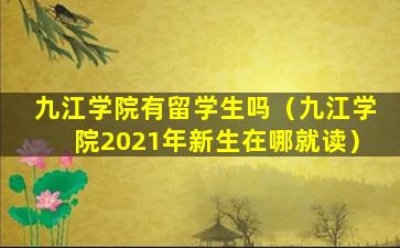 九江学院有留学生吗（九江学院2021年新生在哪就读）