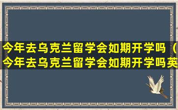 今年去乌克兰留学会如期开学吗（今年去乌克兰留学会如期开学吗英文）