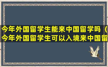 今年外国留学生能来中国留学吗（今年外国留学生可以入境来中国留学吗）