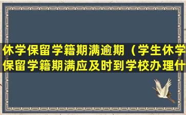 休学保留学籍期满逾期（学生休学保留学籍期满应及时到学校办理什么手续）