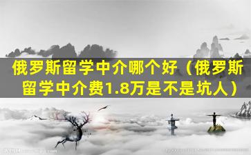 俄罗斯留学中介哪个好（俄罗斯留学中介费1.8万是不是坑人）