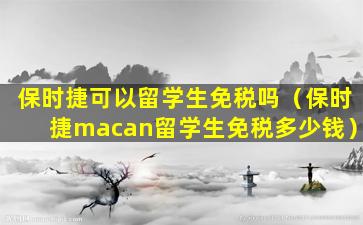 保时捷可以留学生免税吗（保时捷macan留学生免税多少钱）