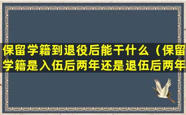 保留学籍到退役后能干什么（保留学籍是入伍后两年还是退伍后两年）