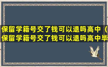 保留学籍号交了钱可以退吗高中（保留学籍号交了钱可以退吗高中毕业）