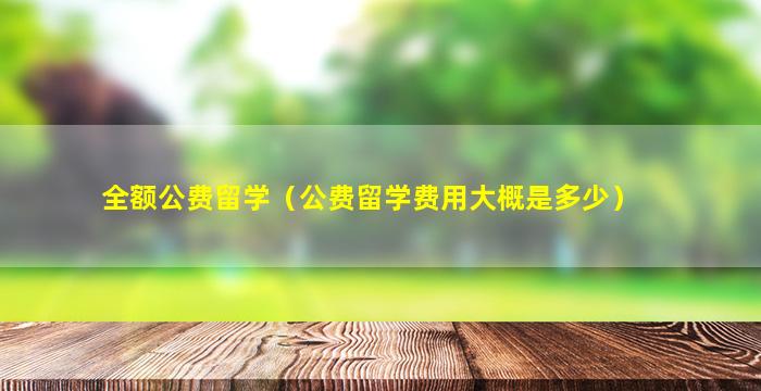 全额公费留学（公费留学费用大概是多少）