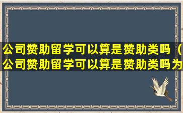 公司赞助留学可以算是赞助类吗（公司赞助留学可以算是赞助类吗为什么）