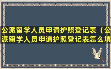 公派留学人员申请护照登记表（公派留学人员申请护照登记表怎么填写）