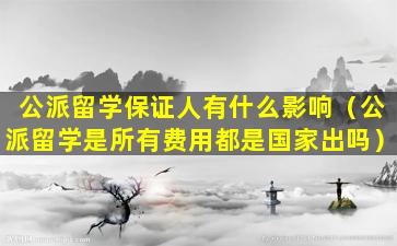 公派留学保证人有什么影响（公派留学是所有费用都是国家出吗）