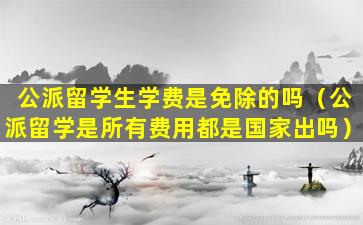 公派留学生学费是免除的吗（公派留学是所有费用都是国家出吗）