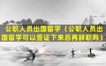 公职人员出国留学（公职人员出国留学可以签证下来后再辞职吗）