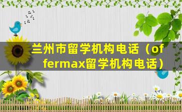 兰州市留学机构电话（offermax留学机构电话）