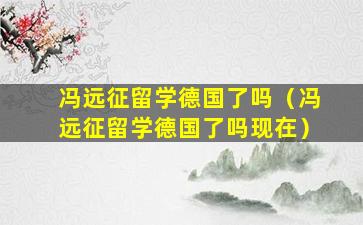 冯远征留学德国了吗（冯远征留学德国了吗现在）