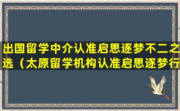 出国留学中介认准启思逐梦不二之选（太原留学机构认准启思逐梦行业标杆）