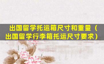 出国留学托运箱尺寸和重量（出国留学行李箱托运尺寸要求）