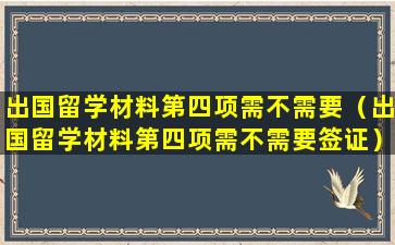 出国留学材料第四项需不需要（出国留学材料第四项需不需要签证）