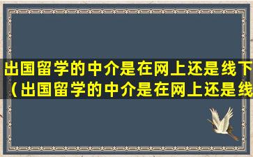 出国留学的中介是在网上还是线下（出国留学的中介是在网上还是线下呢）