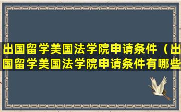 出国留学美国法学院申请条件（出国留学美国法学院申请条件有哪些）