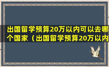 出国留学预算20万以内可以去哪个国家（出国留学预算20万以内可以去哪个国家工作）