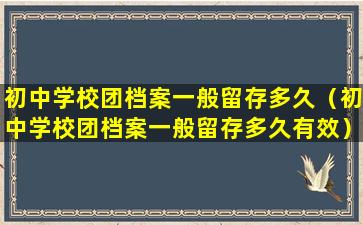 初中学校团档案一般留存多久（初中学校团档案一般留存多久有效）