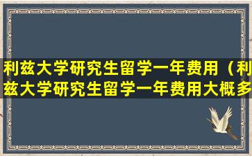 利兹大学研究生留学一年费用（利兹大学研究生留学一年费用大概多少）