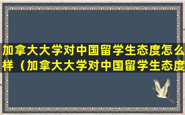 加拿大大学对中国留学生态度怎么样（加拿大大学对中国留学生态度怎么样知乎）