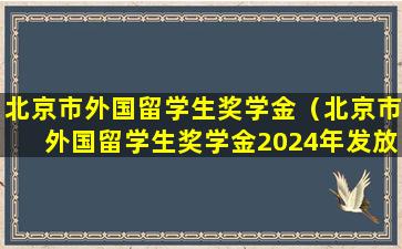 北京市外国留学生奖学金（北京市外国留学生奖学金2024年发放）