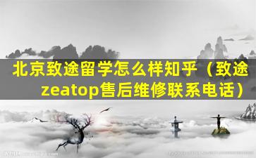 北京致途留学怎么样知乎（致途zeatop售后维修联系电话）