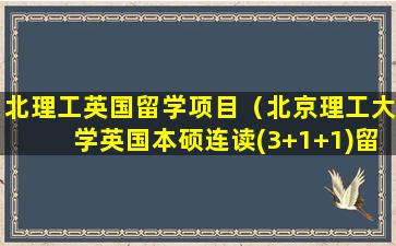 北理工英国留学项目（北京理工大学英国本硕连读(3+1+1)留学项目）