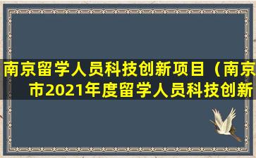南京留学人员科技创新项目（南京市2021年度留学人员科技创新项目择优资助）