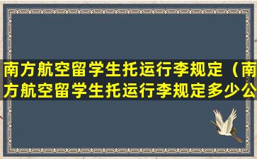 南方航空留学生托运行李规定（南方航空留学生托运行李规定多少公斤）