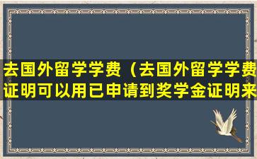 去国外留学学费（去国外留学学费证明可以用已申请到奖学金证明来代替吗）