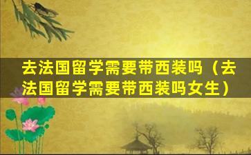 去法国留学需要带西装吗（去法国留学需要带西装吗女生）