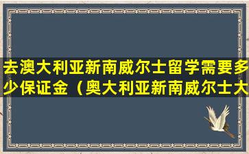 去澳大利亚新南威尔士留学需要多少保证金（奥大利亚新南威尔士大学本科几年毕业硕士几年毕业）