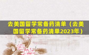 去美国留学常备药清单（去美国留学常备药清单2023年）