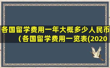 各国留学费用一年大概多少人民币（各国留学费用一览表(2020最新)）