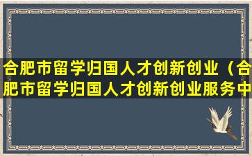 合肥市留学归国人才创新创业（合肥市留学归国人才创新创业服务中心）