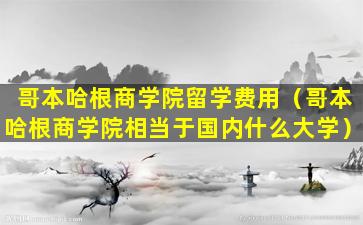 哥本哈根商学院留学费用（哥本哈根商学院相当于国内什么大学）